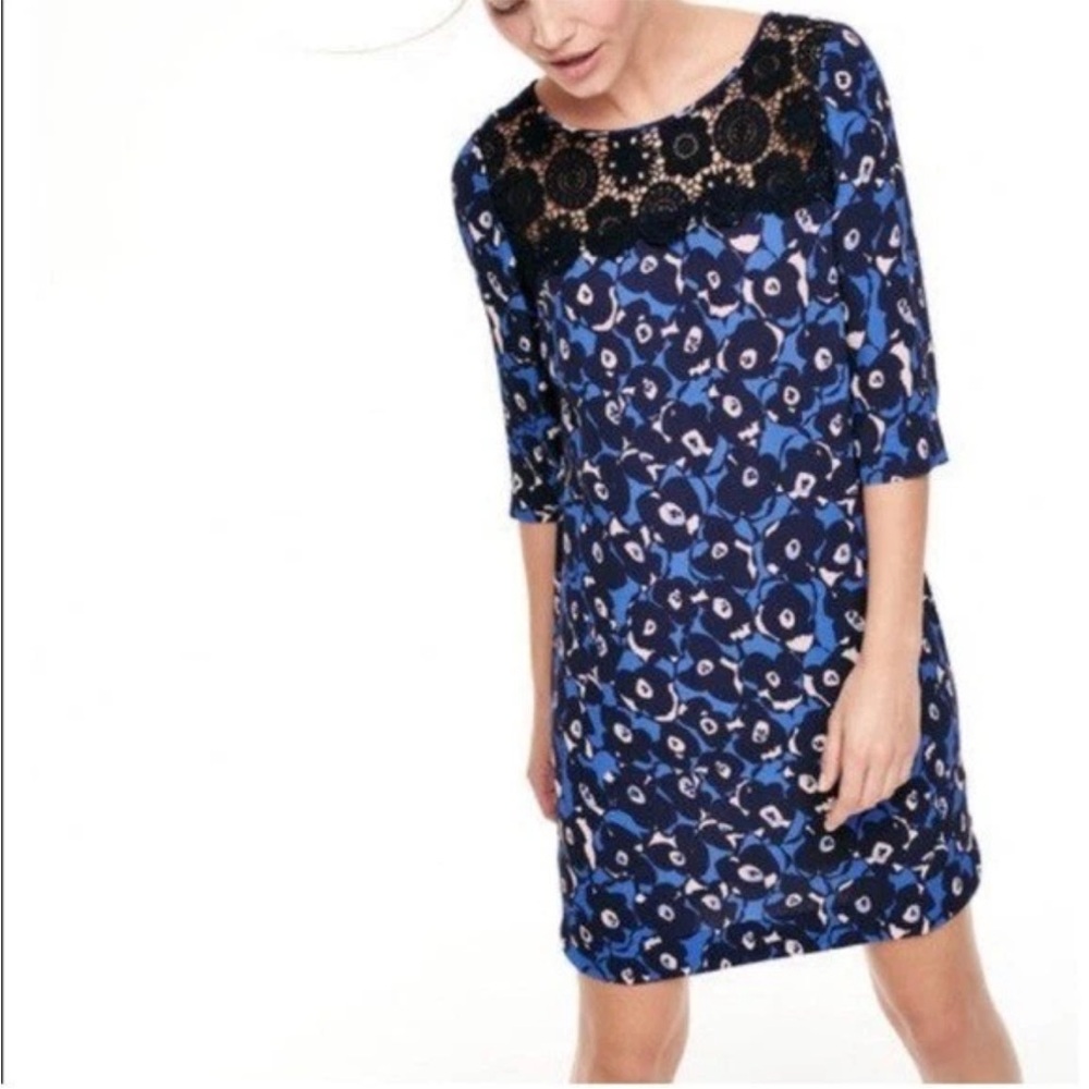 Boden Dress Womens‎ Blue Floral Shift Knee Length Size 12